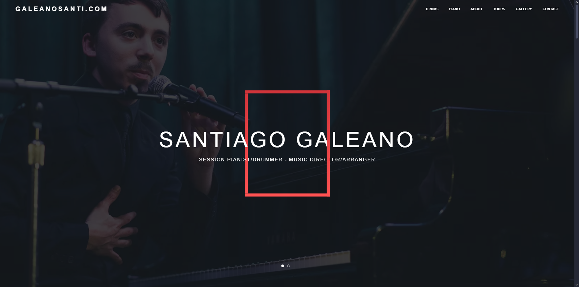 Vista previa del sitio web de Santiago Galeano