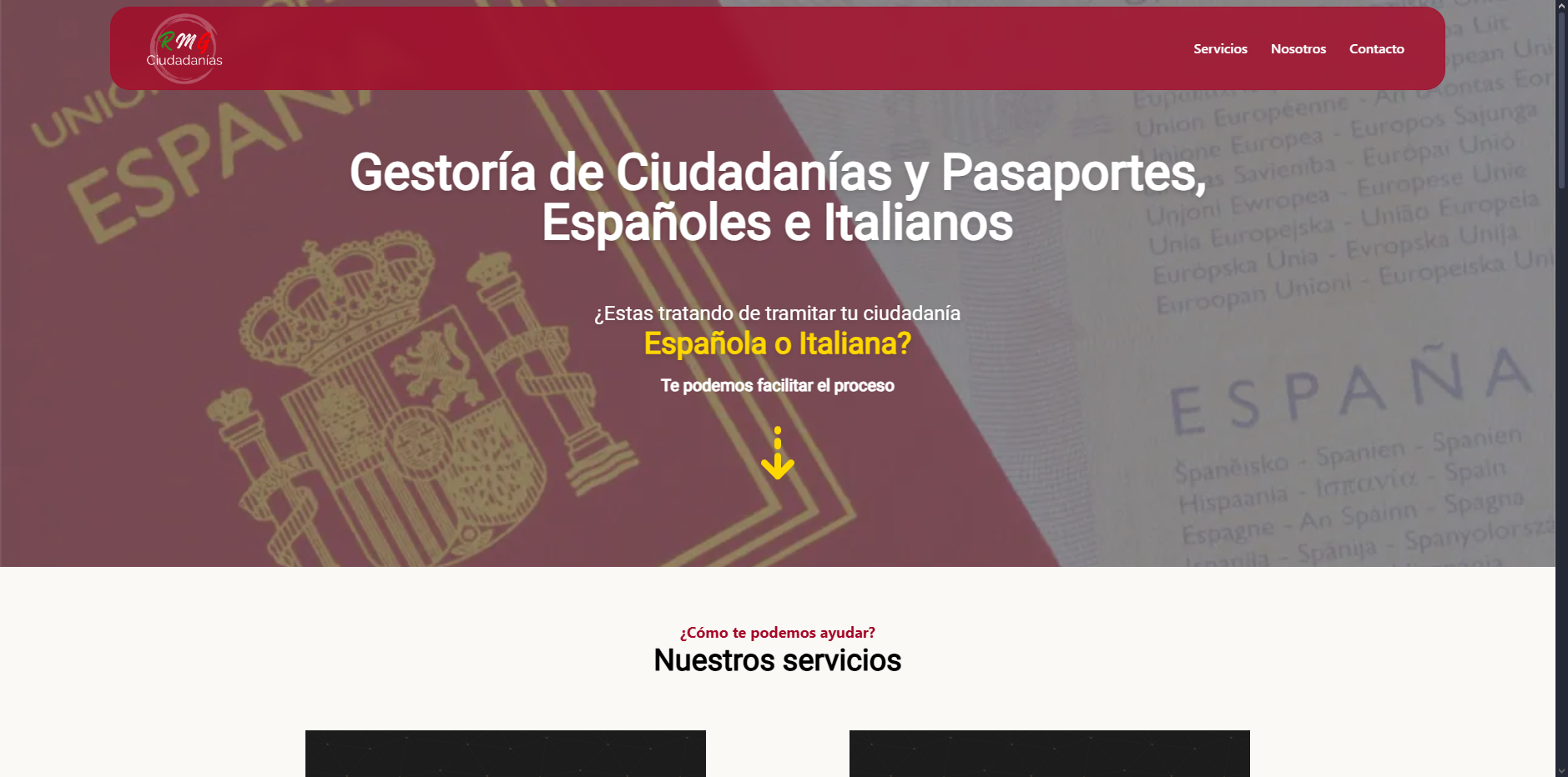 Vista previa del sitio web de RMG Ciudadanías